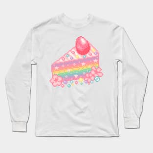 Rainbow Cake Pixel Art Long Sleeve T-Shirt